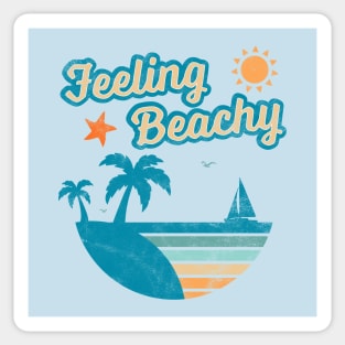 Feeling Beachy Funny Beach Lover Summer Vacation Retro Sticker